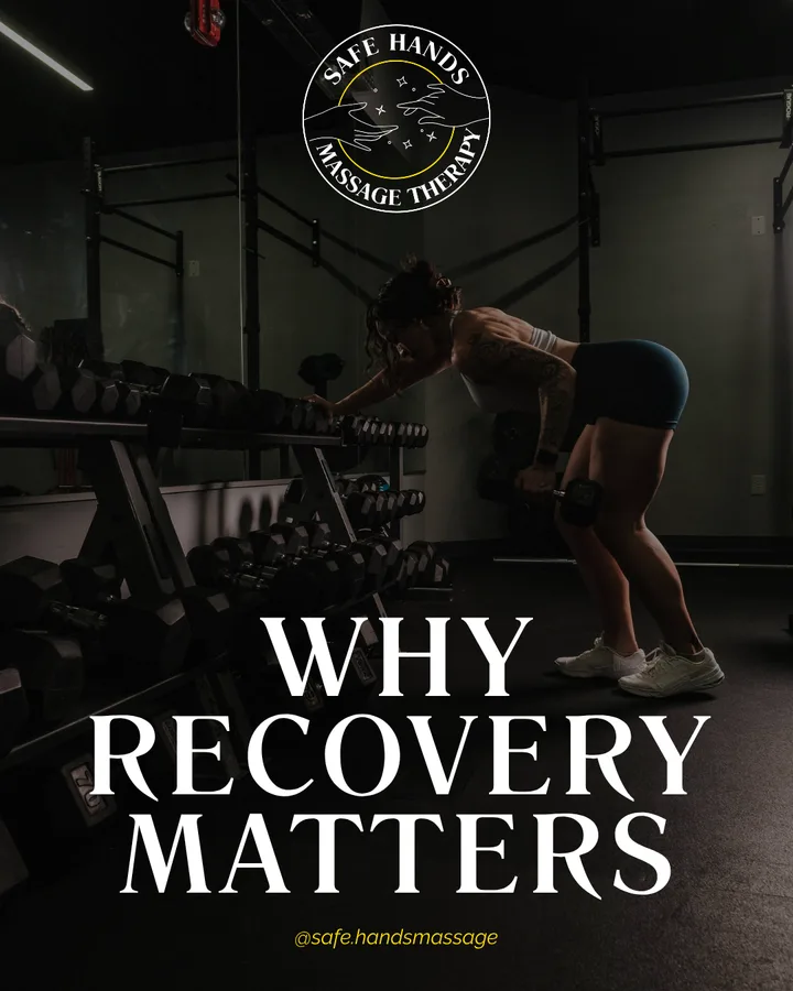 Safe Hands post: Why recovery matters, over a dark gym photograph.