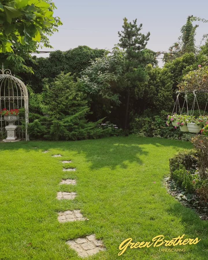 Concept post: a lawn with a stepping-stone path.
